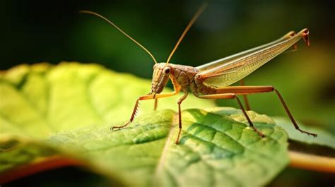 Premium AI Image | Grasshopper at Rest on a Leaf