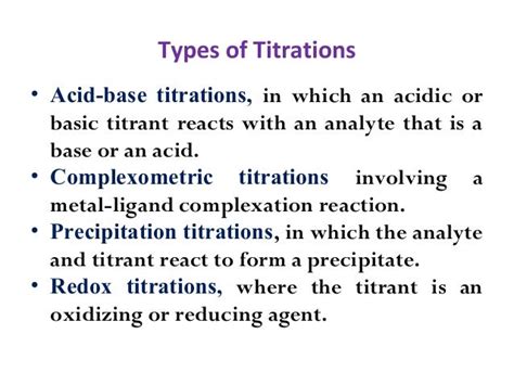 Types of titrations