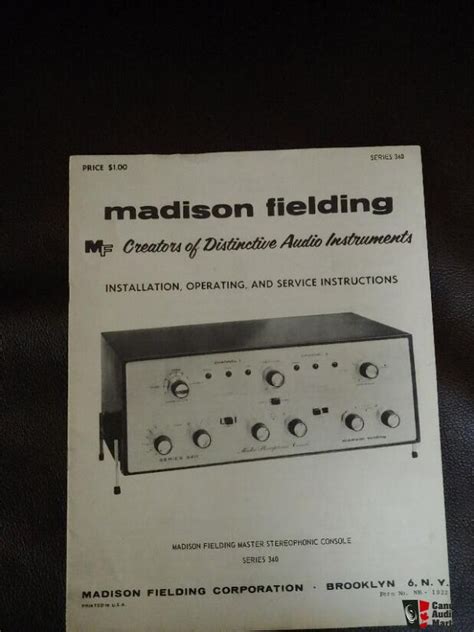 Vintage original owners manuals for vacuum tube and solid state ...