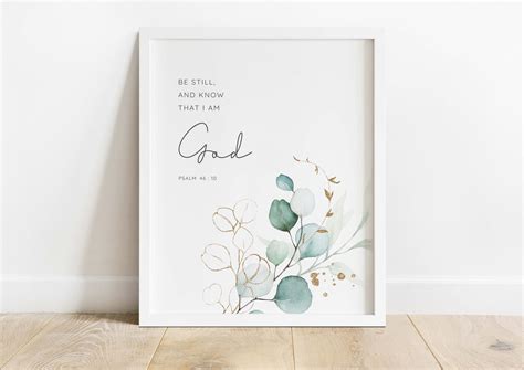 Be Still Bible Verse Print, Bible Verse Art Prints, Christian Quotes – Crafty Cow Design