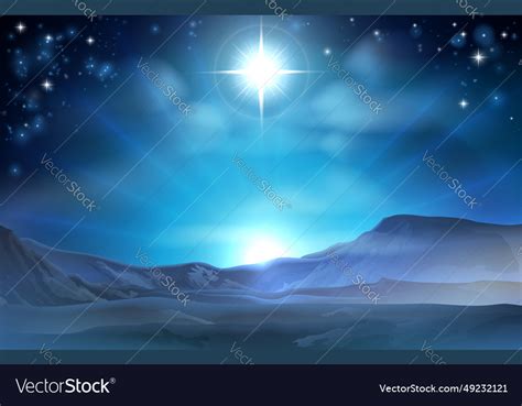 Christmas nativity star of bethlehem Royalty Free Vector