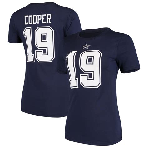 Women's Dallas Cowboys Amari Cooper Navy Authentic Player Name & Number ...