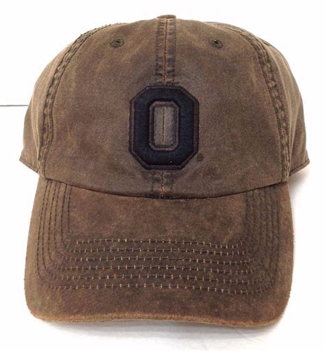 Htf Vtg Faded-Leather-Look OHIO STATE BUCKEYES HAT relaxed-fit dad-cap ...