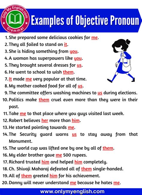 Examples of Objective Pronoun in Sentences | Object pronouns, English ...