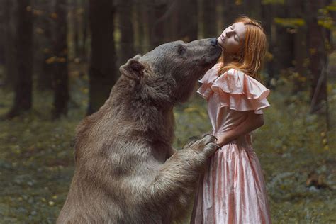 Real Animals Pose With Humans In Mystical Photographs By Katerina Plotnikova