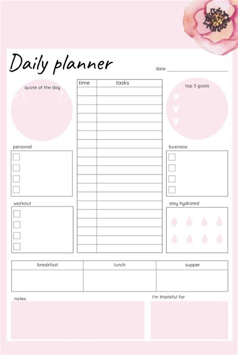 Cute Daily Planner Printable for 2024