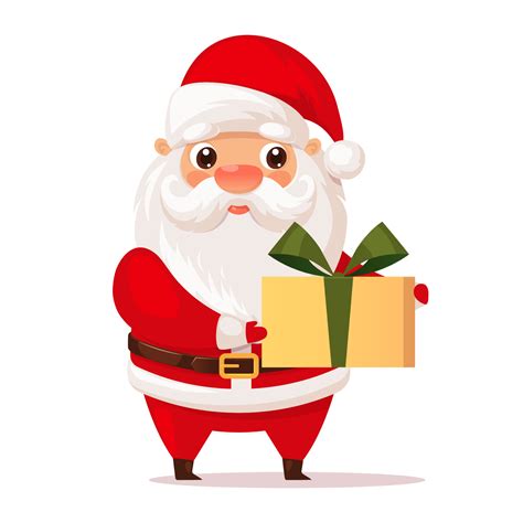 Cute Santa Claus with Christmas present, vector illustration 11588678 ...