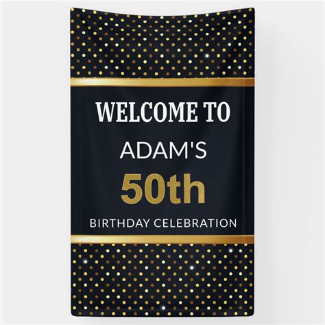 Elegant Personalized 50th Birthday Gold Banner | Zazzle