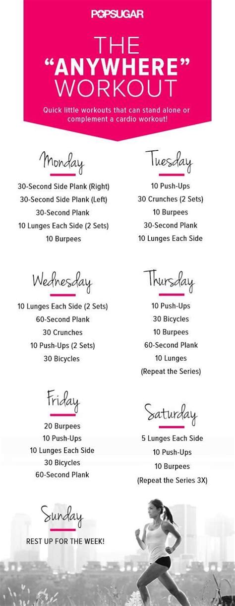 Busy Week? Here's Your Quick 7-Day Workout Plan | Workout posters ...