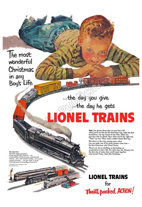 Lionel Trains For Christmas 1951 Vintage Poster | Etsy