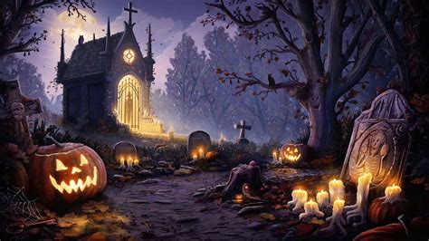 Download Spooky Graveyard Halloween Pictures | Wallpapers.com