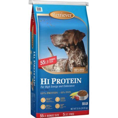 Retriever Hi Protein Dog Food, 55 lb. Bag | Dog food recipes, Food ...