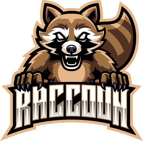 Raccoon esport mascot logo design By Visink TheHungryJPEG.com #mascot, #SPONSORED, #esport, # ...