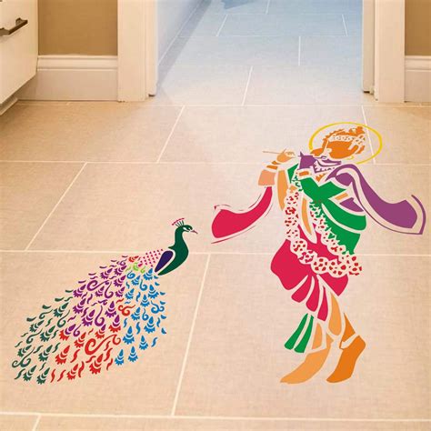 Decorative Rangoli Stencils for Painting Floors, 6 Colors Rangoli ...