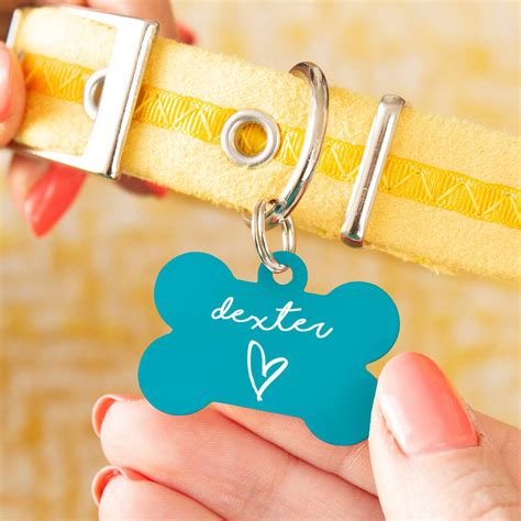 Personalised Bone Heart Print Dog ID Tag By Ellie Ellie