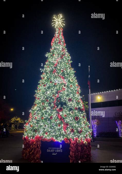 Christmas Tree at NASA Galaxy of Lights. Houston, Texas, USA Stock ...