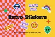 Retro Stickers Pack Elements