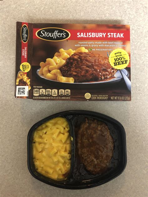 Stouffer’s Salisbury Steak. 7/10 meat, 10/10 mac & cheese. Total: 8/10 : frozendinners