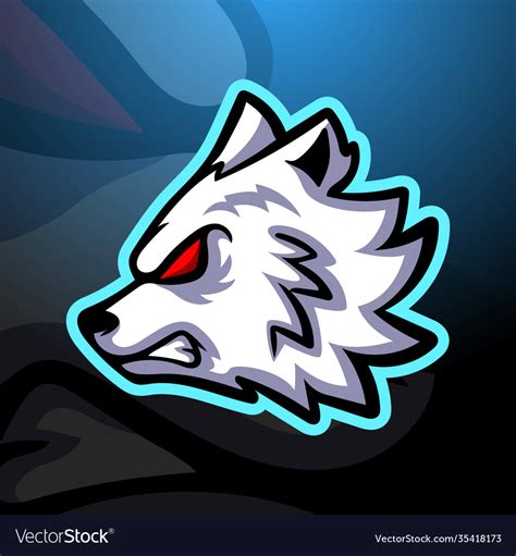 White wolves mascot esport logo design Royalty Free Vector