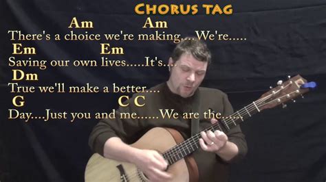 We Are the World (USA For Africa) Strum Guitar Cover Lesson with Chords ...