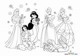 Disney Princesses Posing  Coloring Pages For Kids sketch template