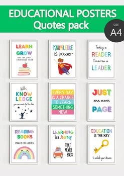 Education Quotes Posters. English Posters. Bright Classroom Decor