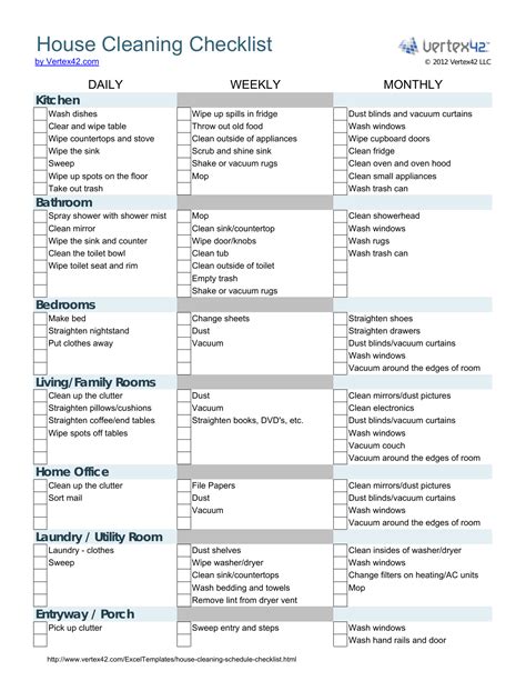 House Cleaning Spreadsheet Templates — db-excel.com