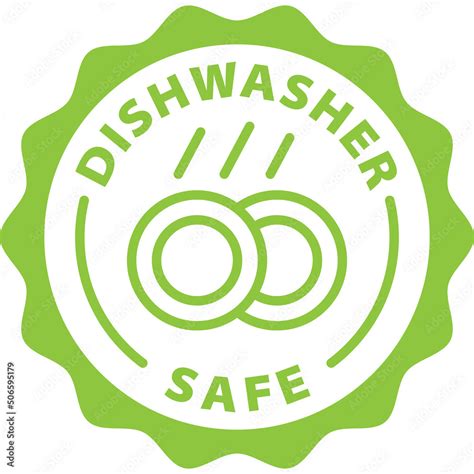 dishwasher safe green stamp outline badge icon label isolated vector on transparent background ...