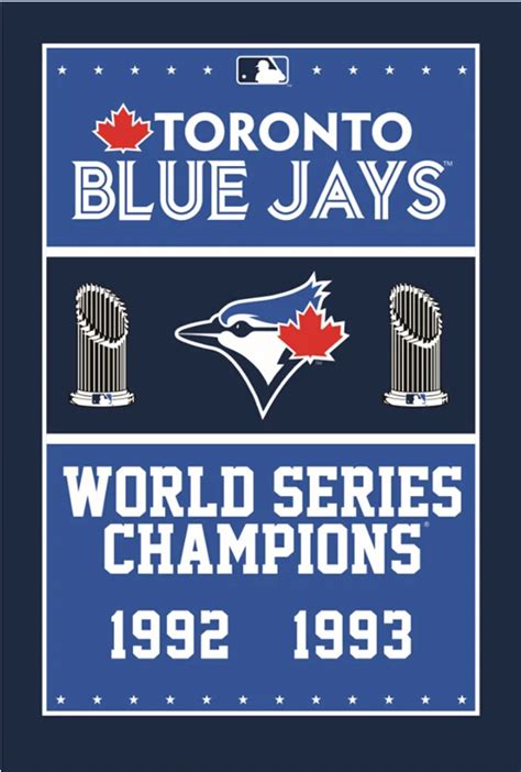 Toronto Blue Jays Flag 3x5 ft 2 Metal Grommets 1992 1993 WORLD SERIES ...