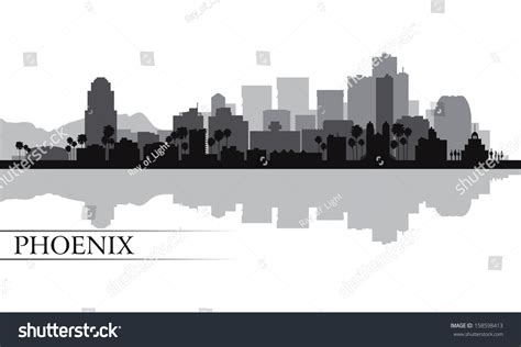 Phoenix City Skyline Silhouette Background Vector Stock Vector (Royalty ...