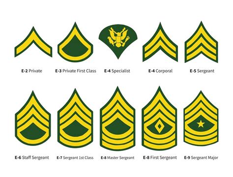 Army Rank Svg, Army Enlisted Rank SVG, Army Rank Insignia, US Army Enlisted Rank Insignia, Army ...