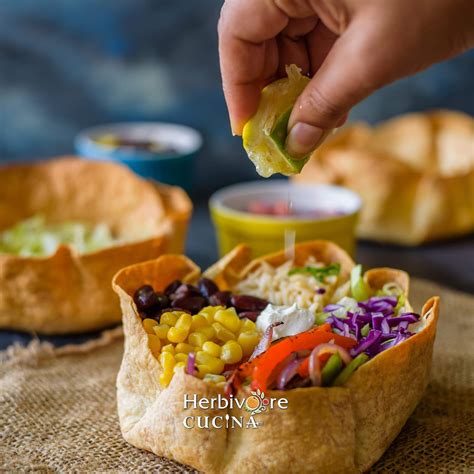 Herbivore Cucina: Taco Salad in a Baked Tortilla Bowl