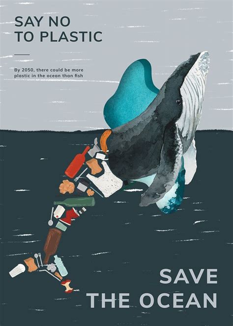 Save the Ocean Template PSD - Say No to Plastic