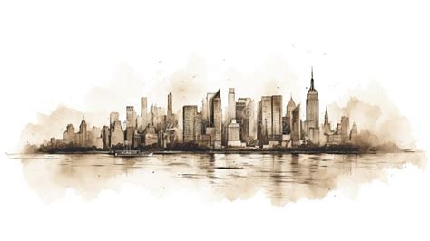 New York New York Illustration in Black and White Pencil Sketch - Made with Generative AI Tools ...