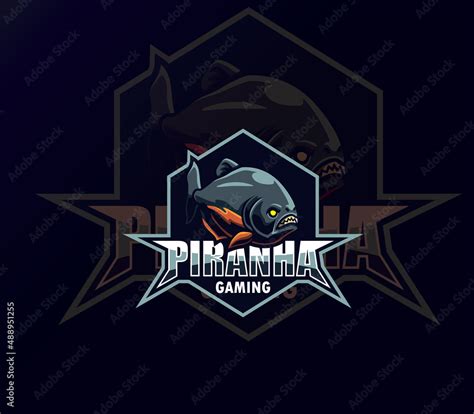 piranha logo mascot vector. piranha character logo for e-Sports team ...