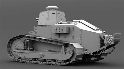 Renault FT17 French Light Tank 3D Model FBX MA MB | CGTrader.com