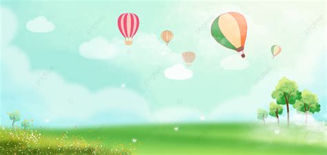 Cartoon Hot Air Balloon Fresh Hydrogen Balloon Background, Hot Air ...