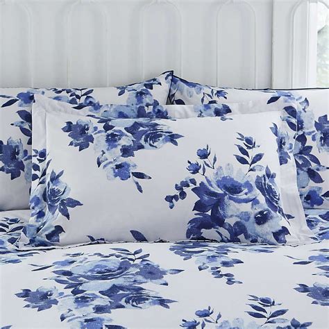 Saria Floral Blue Bed Linen Collection | Dunelm | Blue floral bedroom ...