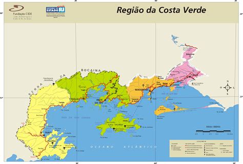 Costa Verde Region Map, Rio de Janeiro State, Brazil