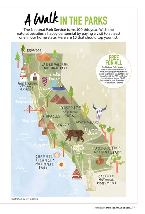 Livi Gosling - Map of California National Parks # ...