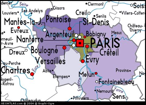 Map of Ile de France, France, France Atlas