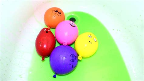 Learn Colors With Color water Balloons|Finger Family Nursery Rhymes - YouTube