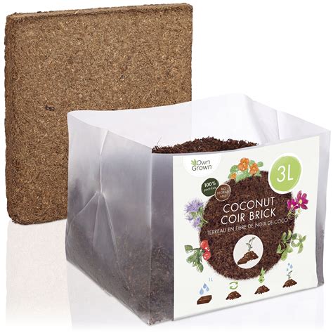 Buy Coconut Coir Block: 3L Premium Peat Free Coco Coir Brick Potting Soil for ing – All Purpose ...