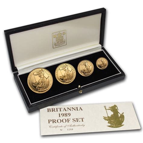 Royal Mint - 1989 4-Coin Gold Britannia Proof Set (w/Box & COA) - Walmart.com - Walmart.com