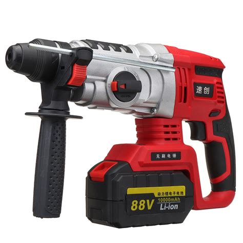 68V/88V Electric Brushless Hammer Cordless Power Impact Drill with Lithium Battery US Power ...