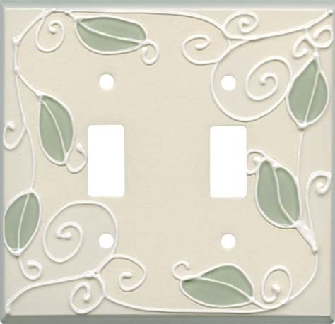 Vine White Ceramic Light Switch Plates, Outlet Covers, Wallplates | Ceramic light, Light switch ...