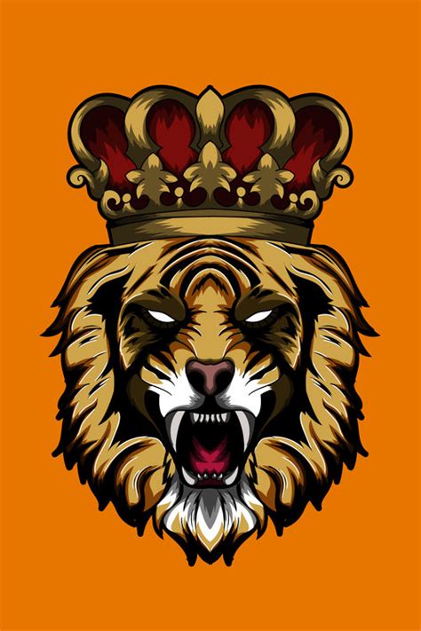 Lion with crown vector free download