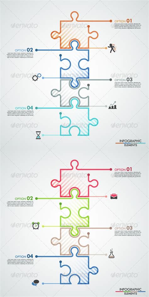 Minimal Infographic Template With Puzzle(2 Colors), Infographics | GraphicRiver