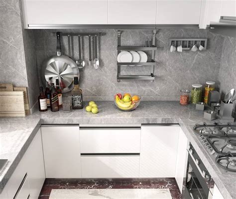 Grey Marble Texture Background Kitchen Tiles Furniture Refurbished Renovation Waterproof Self ...