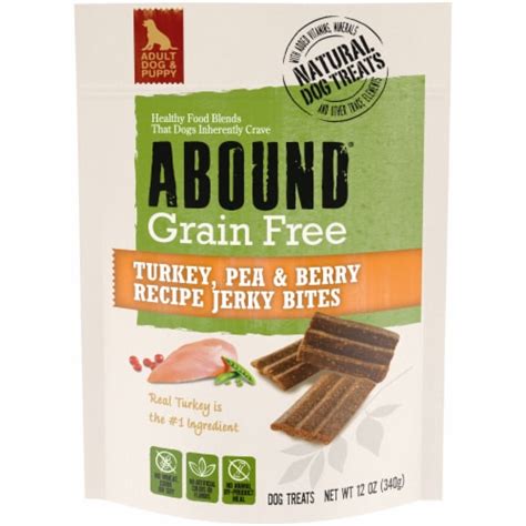 ABOUND® Grain Free Turkey Pea & Cranberry Recipe Jerky Bites Dog Treats ...